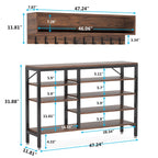 Garderobenständer-Schuhbank-Set für den Eingangsbereich, industrieller Garderobenständer