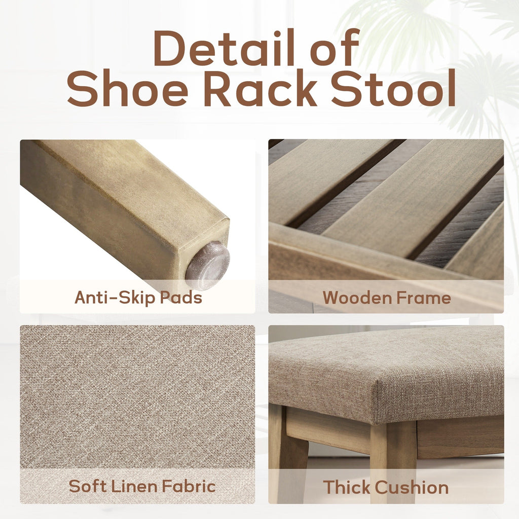 Schuhbank für den Eingangsbereich, Aufbewahrungsbank, gepolsterte Bank