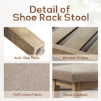 Schuhbank für den Eingangsbereich, Aufbewahrungsbank, gepolsterte Bank