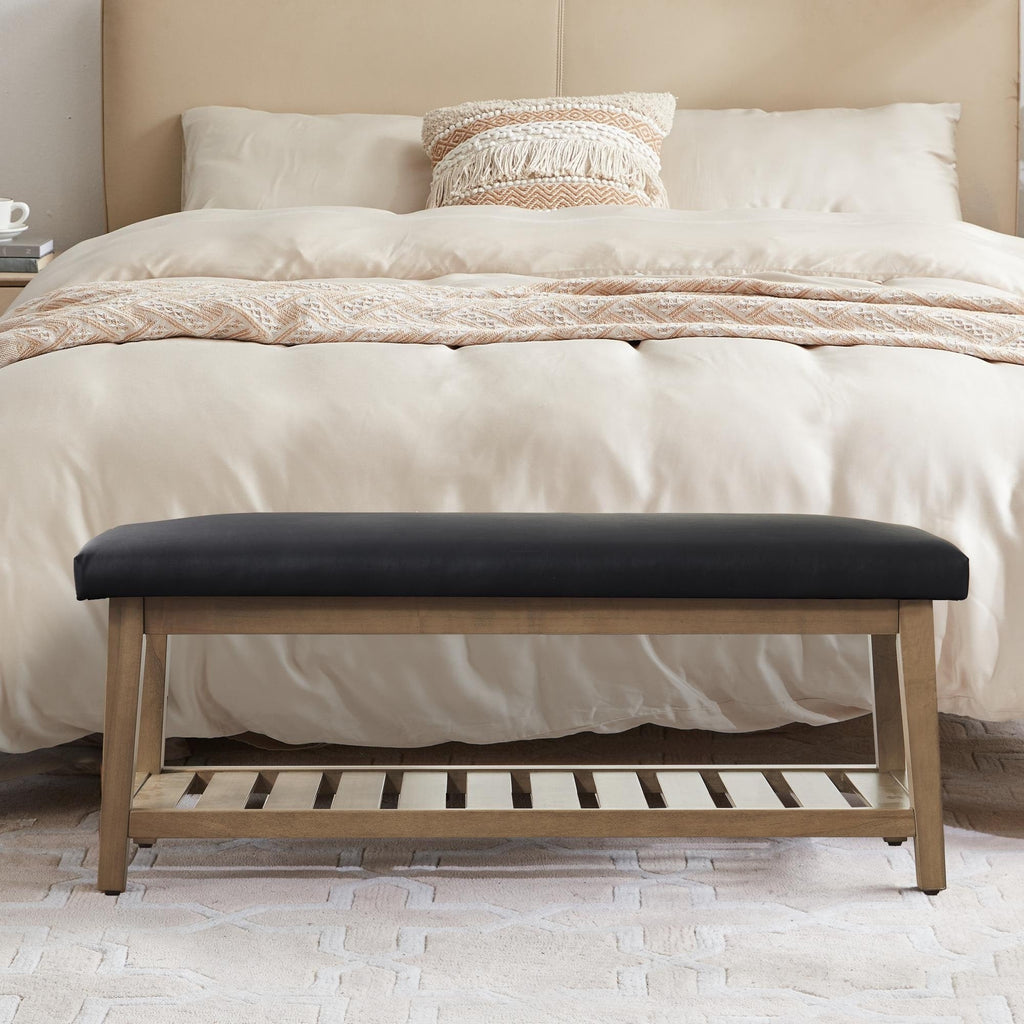 Schuhbank für den Eingangsbereich, Aufbewahrungsbank, gepolsterte Bank