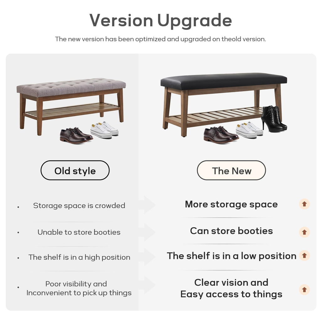 Schuhbank für den Eingangsbereich, Aufbewahrungsbank, gepolsterte Bank