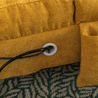 Ergonomischer Massage-Liegestuhl aus Leinen mit verstellbarer Rückenlehne, gesteppter Polsterung, Fernbedienung und 5 Vibrationsmodi