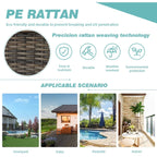 Erommy Outdoor-Dreh-Schaukelstühle (360°) mit dicken Kissen und Couchtisch aus gehärtetem Glas für Garten und Terrasse