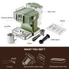 Espressomaschine mit Milchaufschäumer und Dampffunktion