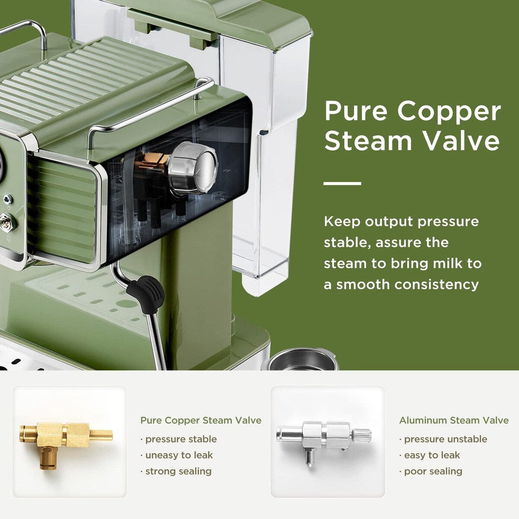 Espressomaschine mit Milchaufschäumer und Dampffunktion