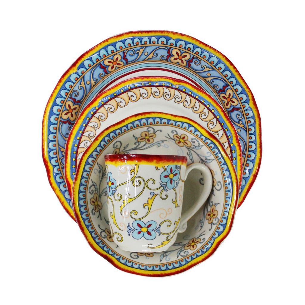 Euro Ceramica Duomo 16-teiliges Geschirrset (Service für 4 Personen) – italienischer Stil