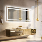 Extra großer LED-beleuchteter Wand-Waschtischspiegel mit Antibeschlagbeschichtung, 3 Farben