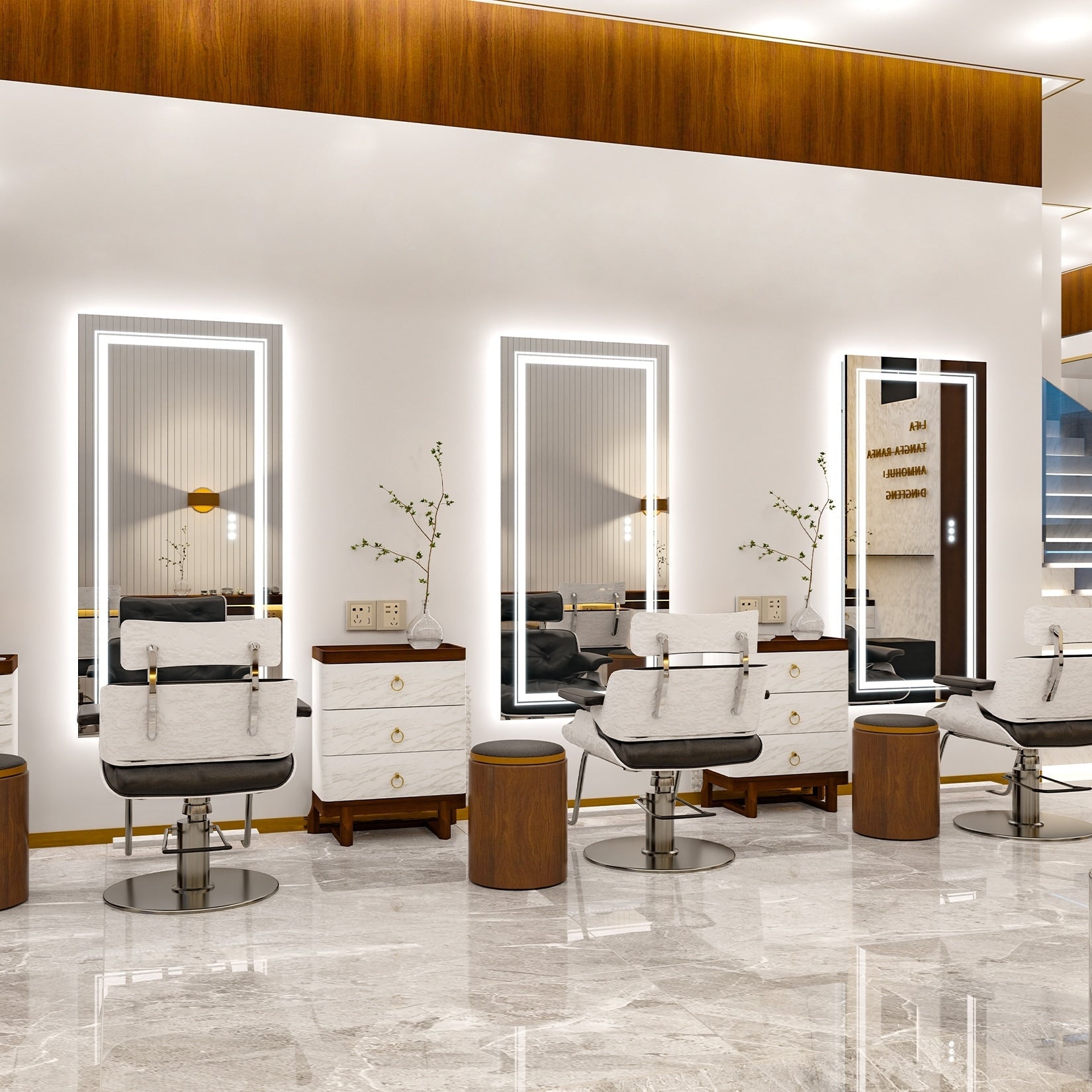 Extra großer LED-beleuchteter Wand-Waschtischspiegel mit Antibeschlagbeschichtung, 3 Farben