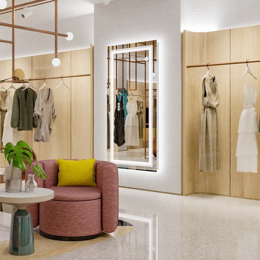 Extra großer LED-beleuchteter Wand-Waschtischspiegel mit Antibeschlagbeschichtung, 3 Farben