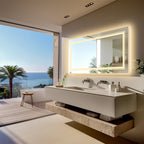 Extra großer LED-beleuchteter Wand-Waschtischspiegel mit Antibeschlagbeschichtung, 3 Farben