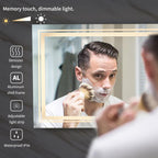 Extra großer LED-beleuchteter Wand-Waschtischspiegel mit Antibeschlagbeschichtung, 3 Farben