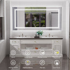 Extra großer LED-beleuchteter Wand-Waschtischspiegel mit Antibeschlagbeschichtung, 3 Farben