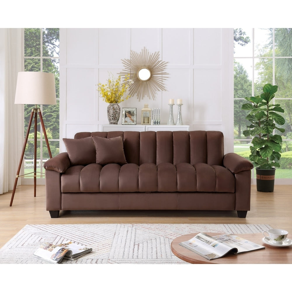 Schlafsofa mit Stoffbezug und Stepprückenlehne für das Wohnzimmer