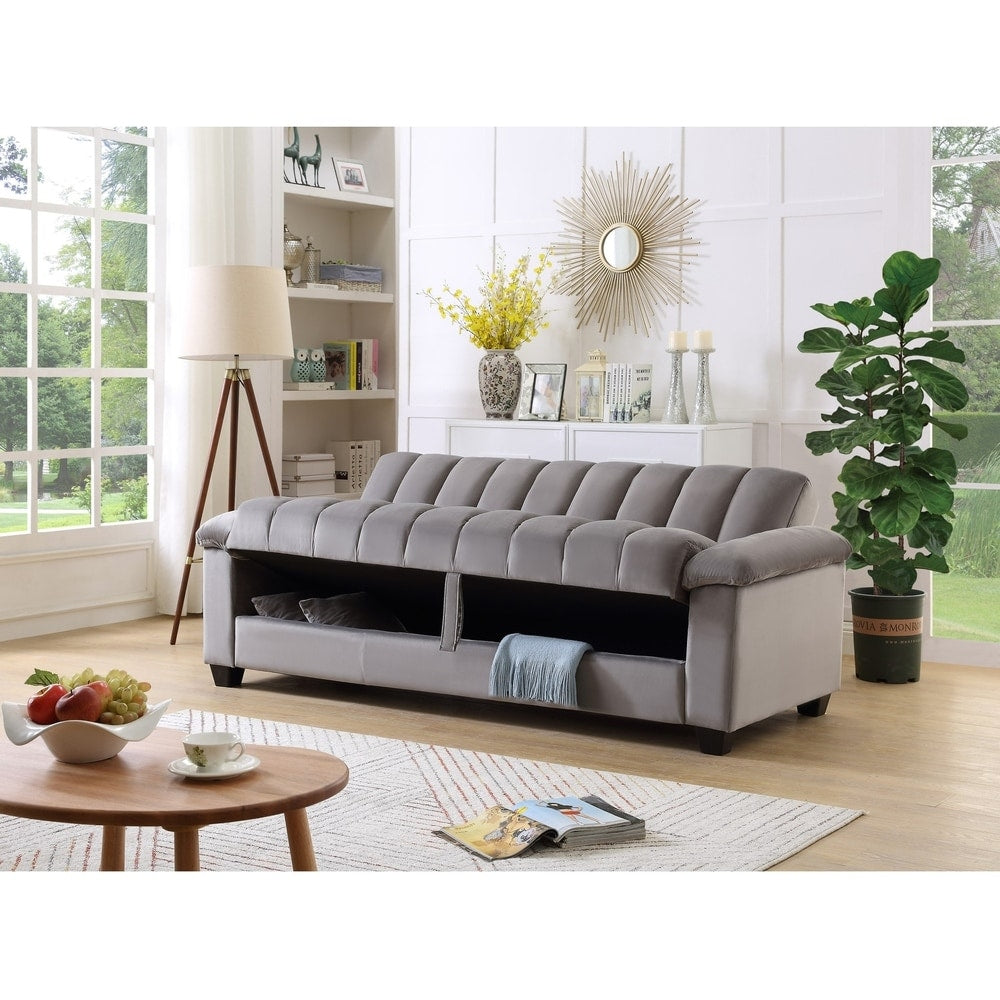 Schlafsofa mit Stoffbezug und Stepprückenlehne für das Wohnzimmer