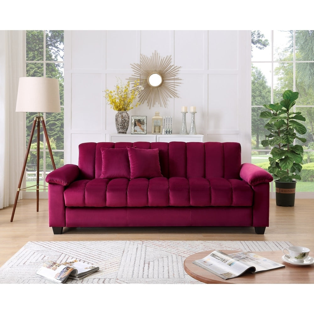 Schlafsofa mit Stoffbezug und Stepprückenlehne für das Wohnzimmer