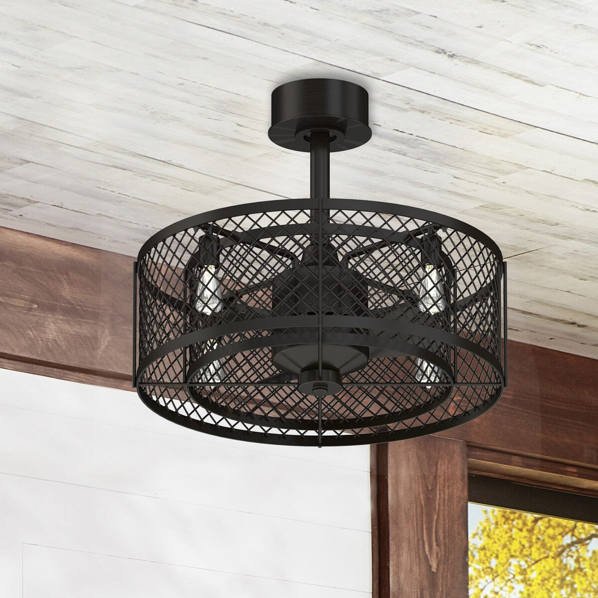 Fanimation Studio Collection Vintere Deckenventilator mit 4 Leuchten in gealterter Bronze