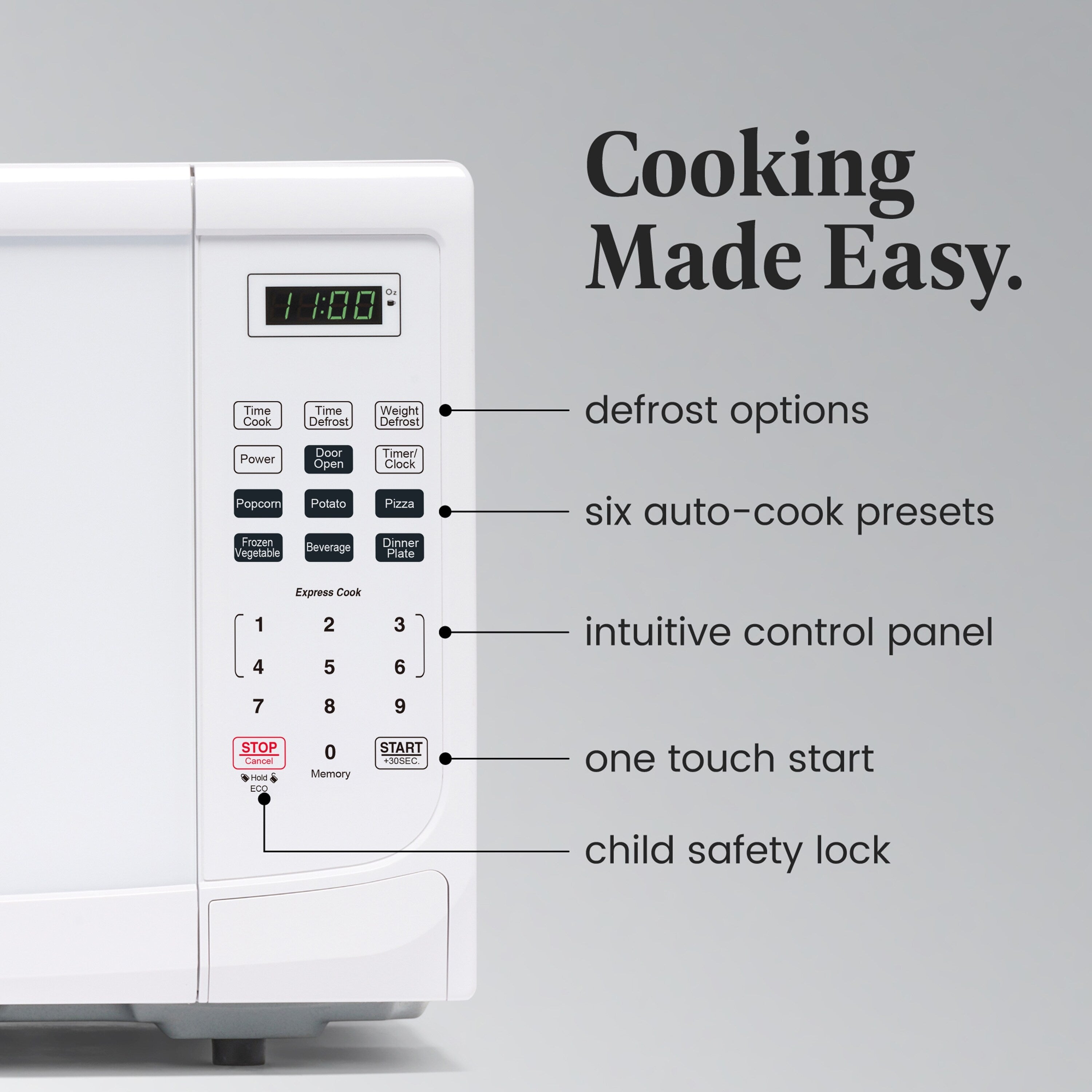 Farberware 1000-Watt 1,1 Kubikfuß (ca. 31 Liter) Mikrowellenherd für die Arbeitsplatte mit LED-Beleuchtung und Kindersicherung