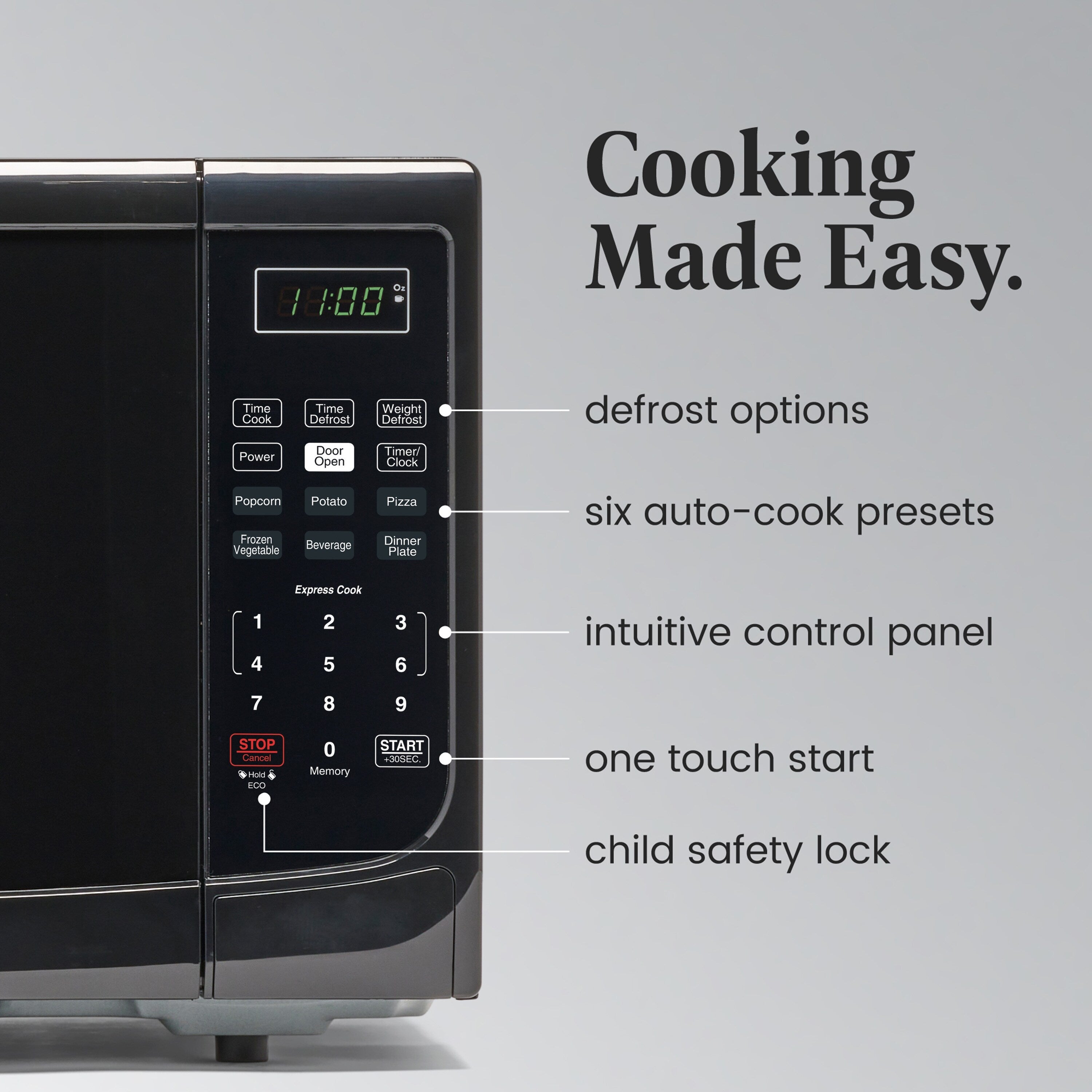 Farberware 1000-Watt 1,1 Kubikfuß (ca. 31 Liter) Mikrowellenherd für die Arbeitsplatte mit LED-Beleuchtung und Kindersicherung