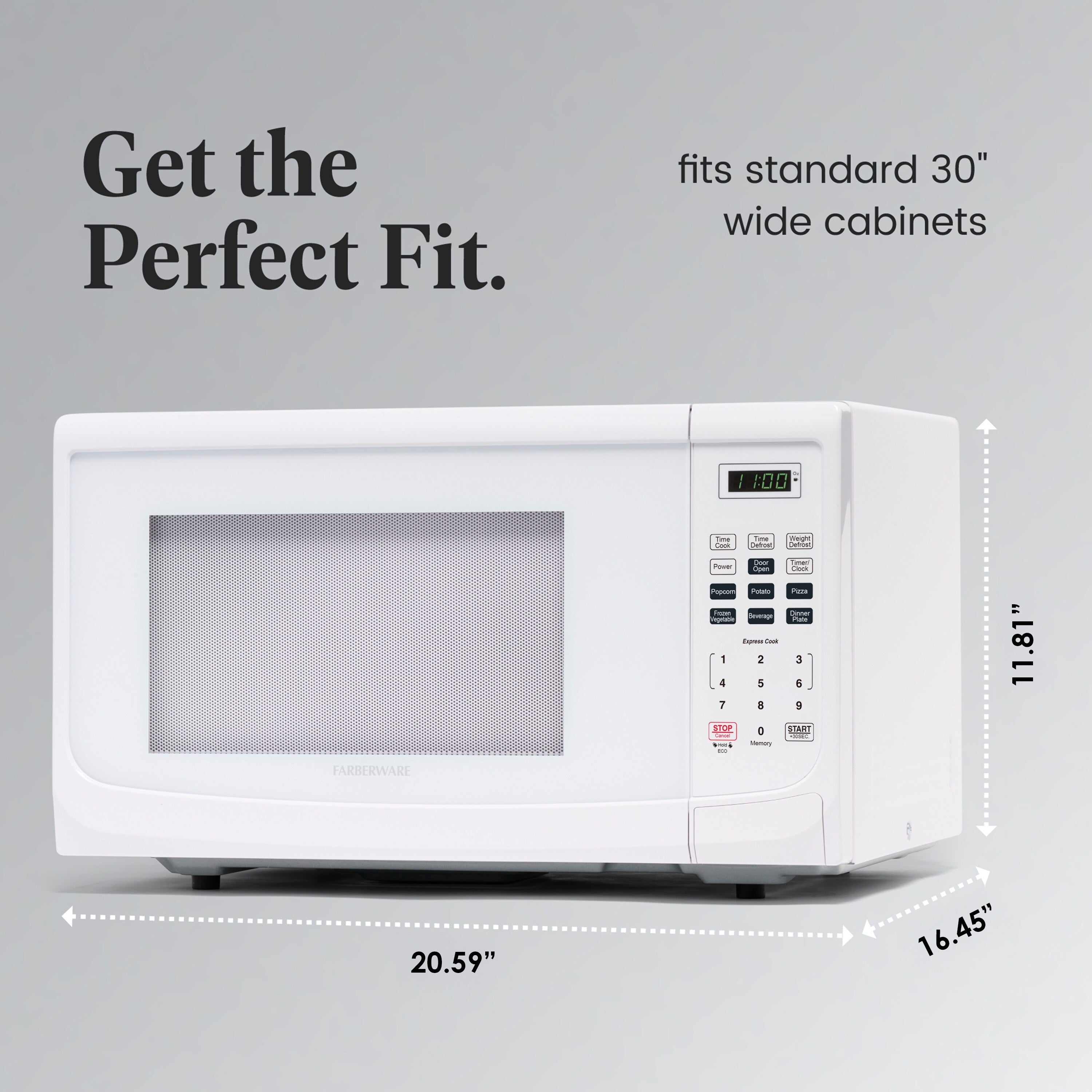 Farberware 1000-Watt 1,1 Kubikfuß (ca. 31 Liter) Mikrowellenherd für die Arbeitsplatte mit LED-Beleuchtung und Kindersicherung