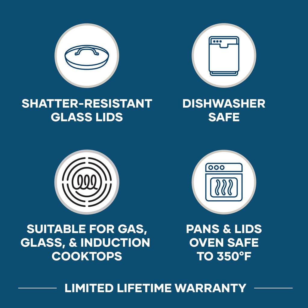 Farberware Brilliance Edelstahl-Kochgeschirrset, 10-teilig