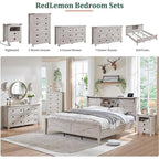 48 Zoll hohe Landhaus-Kommode aus Holz mit 5 Schubladen, Schubladenschrank fürs Schlafzimmer