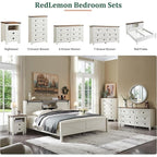 48 Zoll hohe Landhaus-Kommode aus Holz mit 5 Schubladen, Schubladenschrank fürs Schlafzimmer