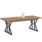 Esstisch im Landhausstil für 6 Personen, 70,8 Zoll (180 cm) rechteckiger Küchentisch aus Holz