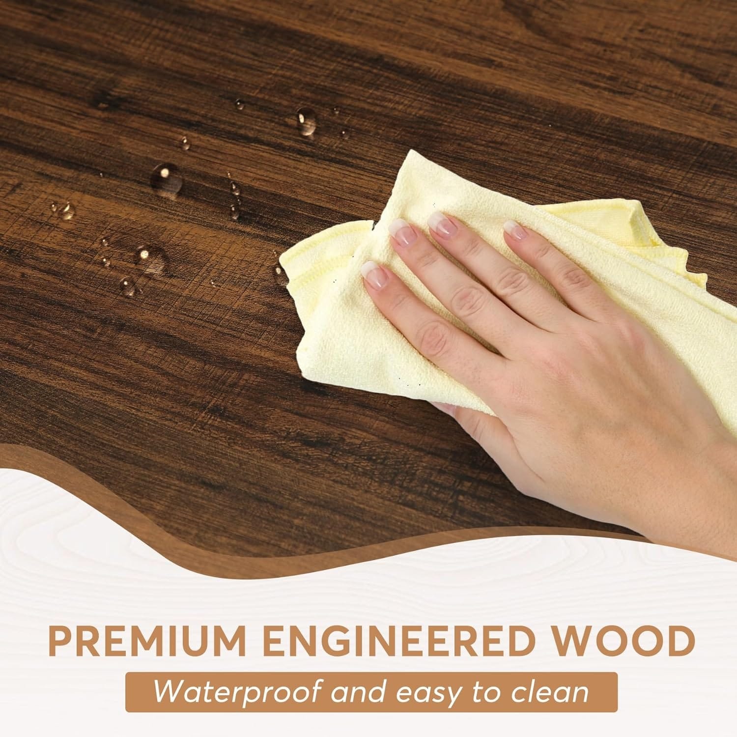 Esstisch im Landhausstil für 6 Personen, 70,8 Zoll (180 cm) rechteckiger Küchentisch aus Holz