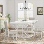 Esstisch im Landhausstil für 6 Personen, 70,8 Zoll (180 cm) rechteckiger Küchentisch aus Holz