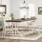 Esstisch im Landhausstil für 6 Personen, 70,8 Zoll (180 cm) rechteckiger Küchentisch aus Holz