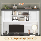 Landhaus-Schreibtisch für das Homeoffice, Aktenschublade, Monitorständer, Steckdose