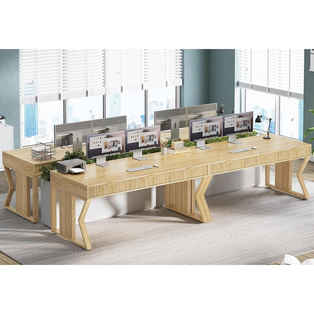 Landhaus-Schreibtisch für das Homeoffice, Aktenschublade, Monitorständer, Steckdose