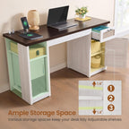 Landhaus-Schreibtisch für das Homeoffice, Aktenschublade, Monitorständer, Steckdose