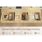 Landhaus-Schreibtisch für das Homeoffice, Aktenschublade, Monitorständer, Steckdose