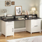 Landhaus-Schreibtisch für das Homeoffice, Aktenschublade, Monitorständer, Steckdose