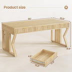 Landhaus-Schreibtisch für das Homeoffice, Aktenschublade, Monitorständer, Steckdose