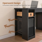 Landhaus-Schreibtisch für das Homeoffice, Aktenschublade, Monitorständer, Steckdose