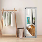 Rustikaler Ganzkörper-Standspiegel im Landhausstil mit Holzrahmen – 65 x 24