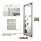 Rustikaler Ganzkörper-Standspiegel im Landhausstil mit Holzrahmen – 65 x 24