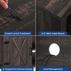 TV-Ständer im Landhausstil für Fernseher bis zu 65 Zoll mit Türen und offenen Regalen, Medienkonsole mit Steckdose