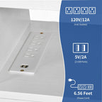 TV-Ständer im Landhausstil für Fernseher bis zu 65 Zoll mit Türen und offenen Regalen, Medienkonsole mit Steckdose