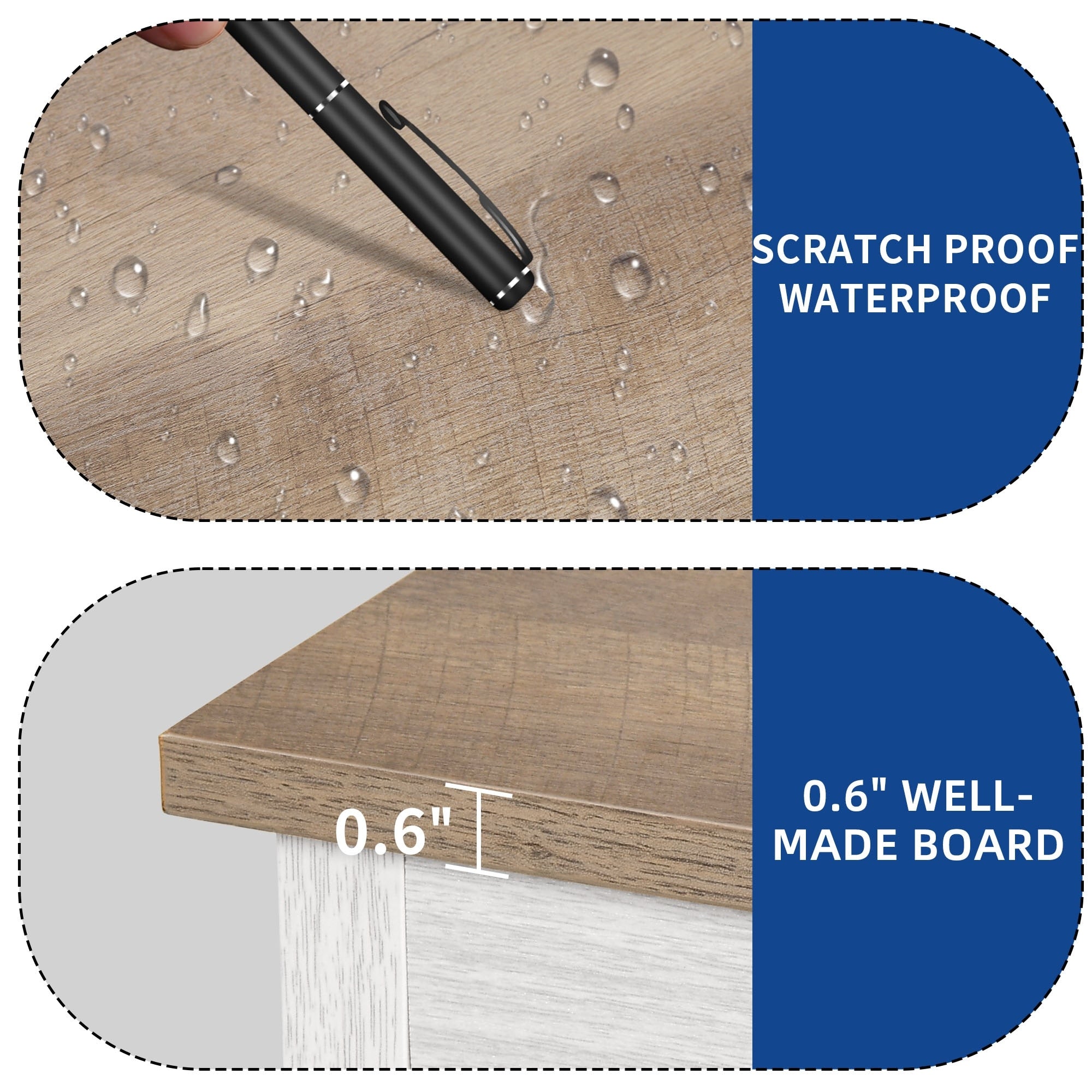 TV-Ständer im Landhausstil für Fernseher bis zu 65 Zoll mit Türen und offenen Regalen, Medienkonsole mit Steckdose
