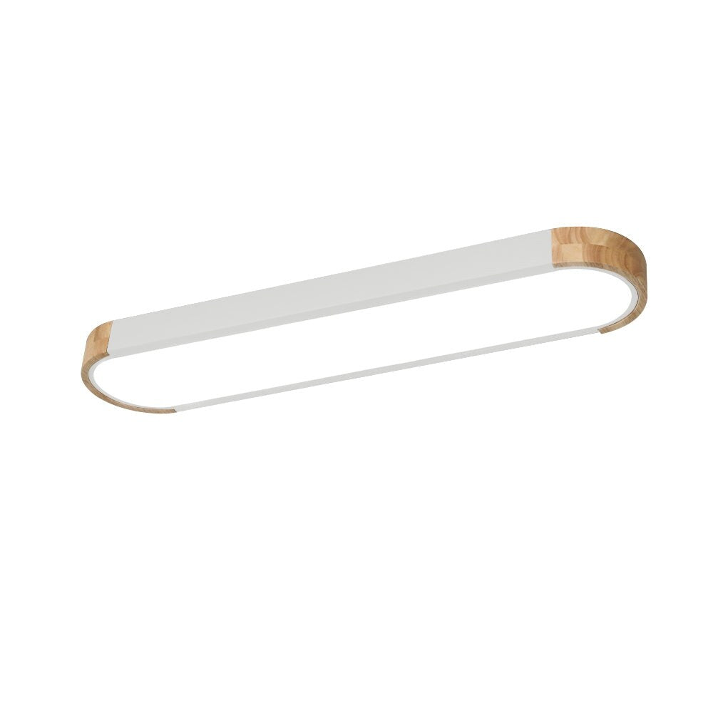 Langovale, dimmbare LED-Deckenleuchte im Landhausstil aus Holz – 37 Zoll, 3000 K/6000 K
