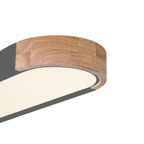 Langovale, dimmbare LED-Deckenleuchte im Landhausstil aus Holz – 37 Zoll, 3000 K/6000 K