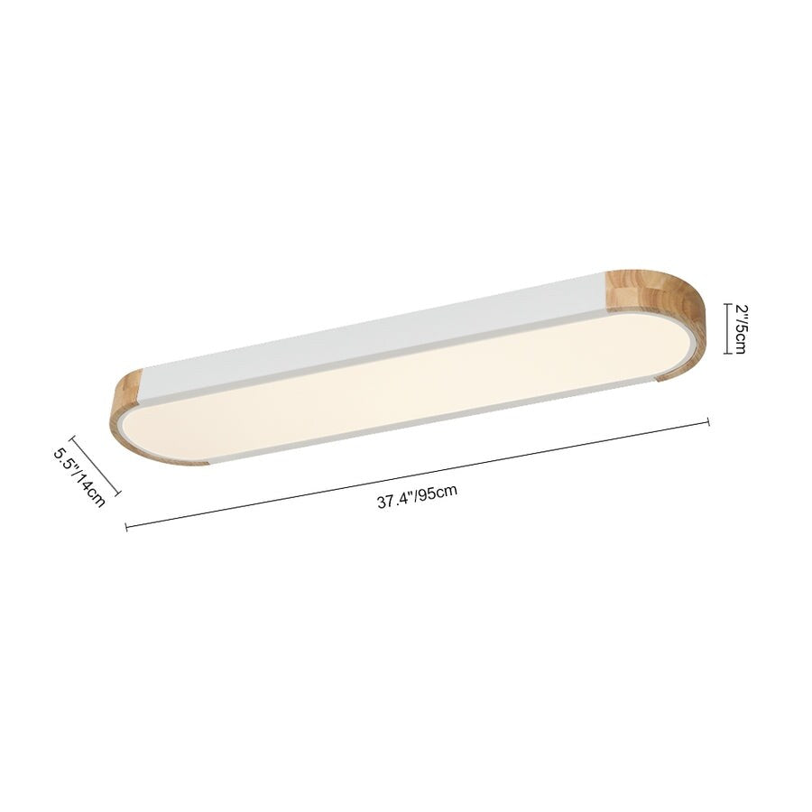 Langovale, dimmbare LED-Deckenleuchte im Landhausstil aus Holz – 37 Zoll, 3000 K/6000 K