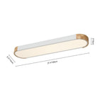 Langovale, dimmbare LED-Deckenleuchte im Landhausstil aus Holz – 37 Zoll, 3000 K/6000 K