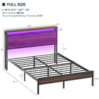 Landhaus-Holzplattformbettgestell mit Ladestation und LED-Beleuchtung