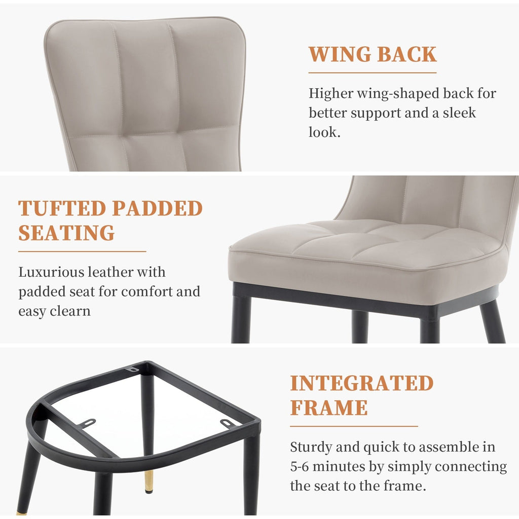 Esszimmerstühle mit Kunstlederbezug, 2er-Set (4er-Pack)