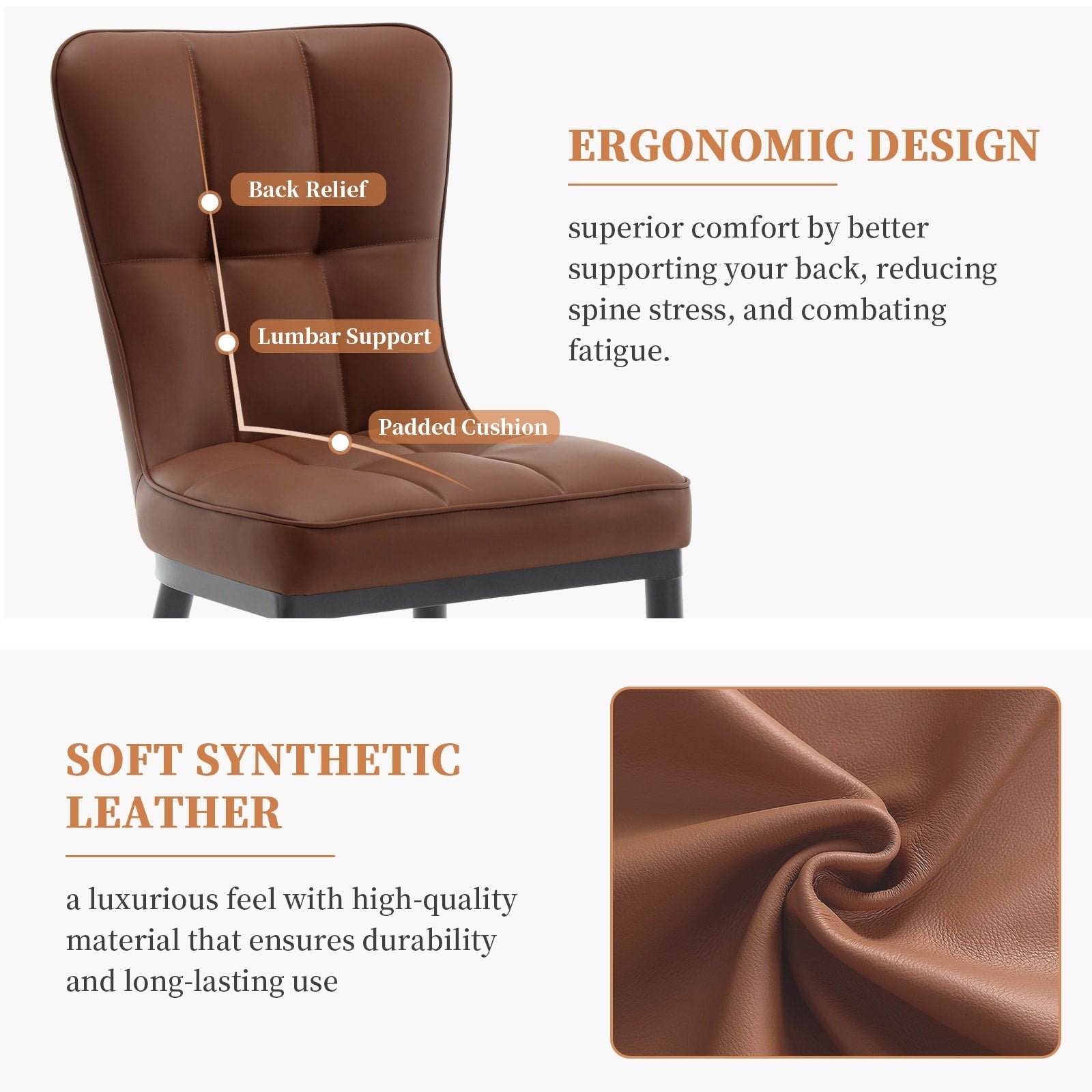 Esszimmerstühle mit Kunstlederbezug, 2er-Set (4er-Pack)