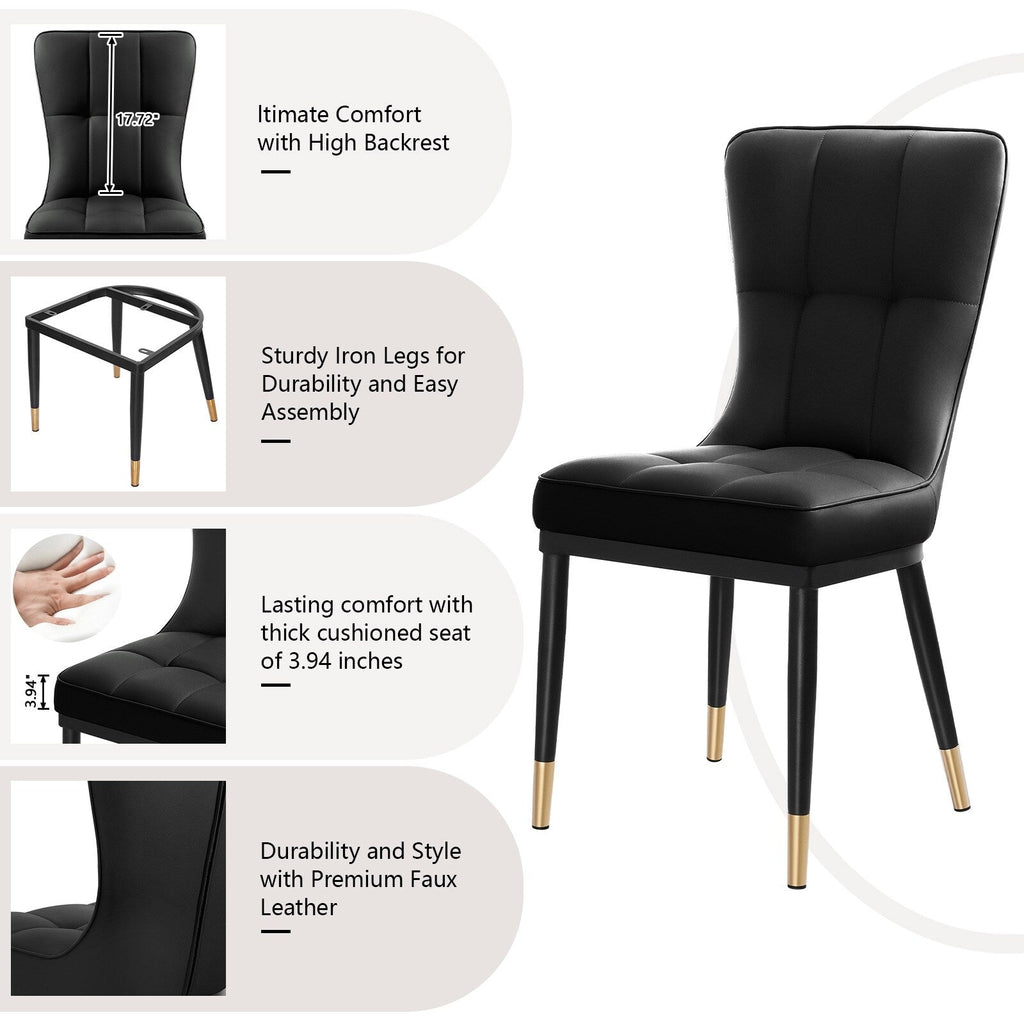 Esszimmerstühle mit Kunstlederbezug, 2er-Set (4er-Pack)